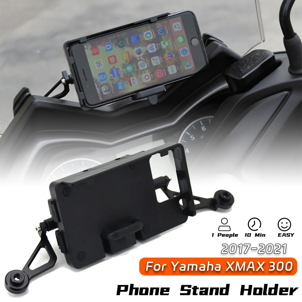 Soporte para teléfono móvil, apoyo delantero para smartphone, placa de navegación o GPS en motocicleta Yamaha XMAX 300, XMAX300, X MAX 300