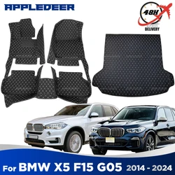 Car Floor Mats For BMW X5 F15 G05 Five Seats 2014-2024 2023 2022 2021 20 Custom Auto Foot Pads Carpet Cover Interior Accessories