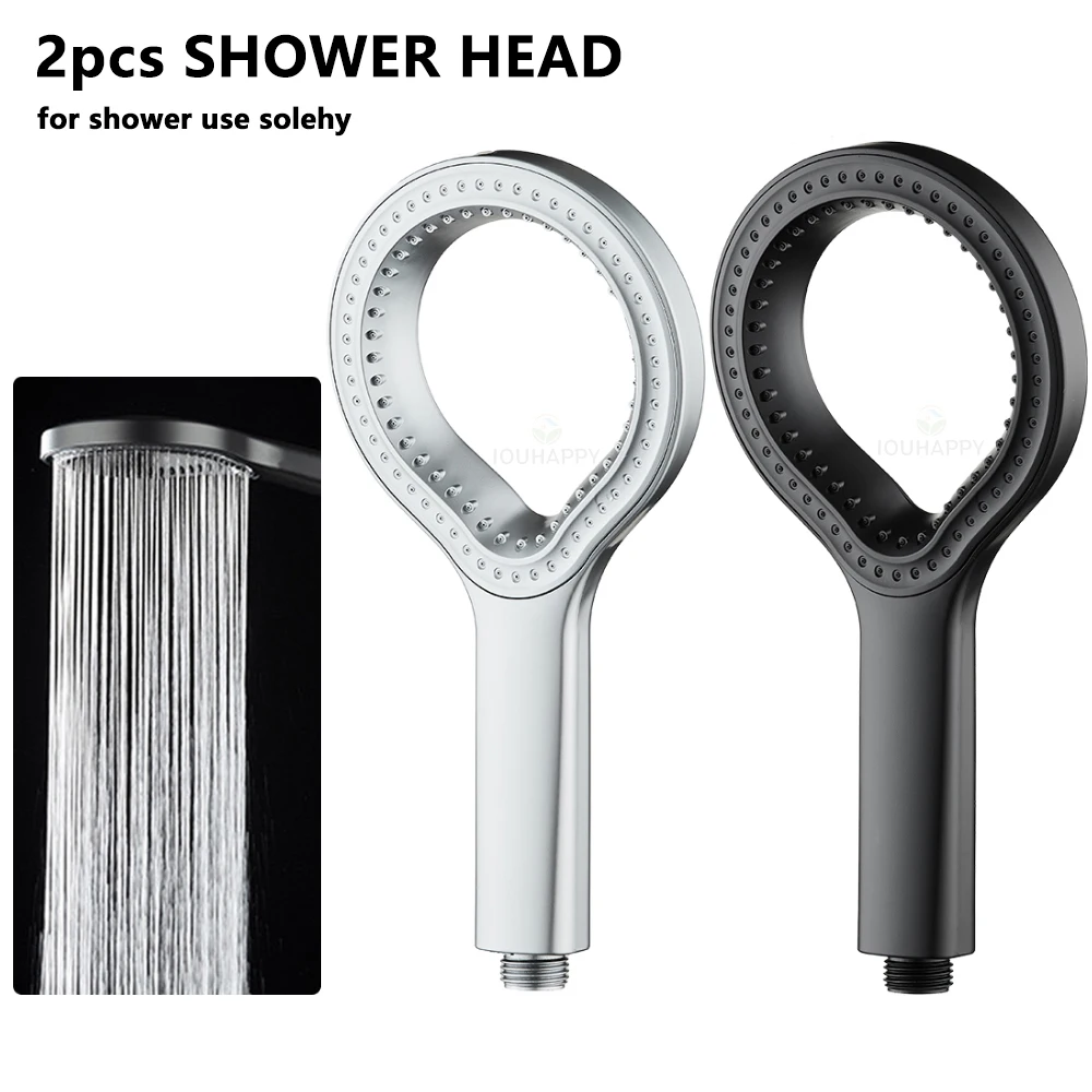 2pcs High Pressure Water Saving Shower Head Handheld Shower Head Portable Showerhead Rainfall Waterfall Bathroom Accessories