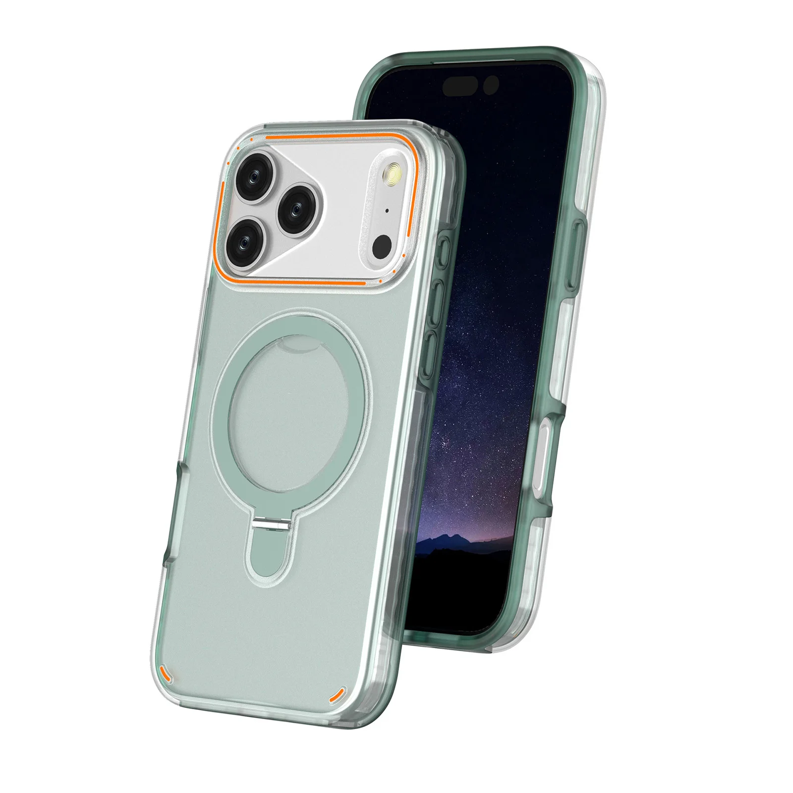 

Чехол для iPhone 17 Pro Max/17 Pro/17 Air/17, магнитный чехол 135 ° Регулируемая подставка, прозрачная, ударопрочная