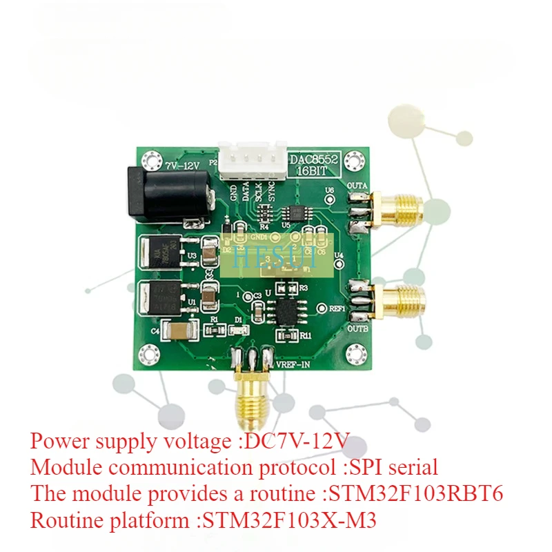 DAC8552 module 16-bit dual voltage output DAC high precision voltage reference source