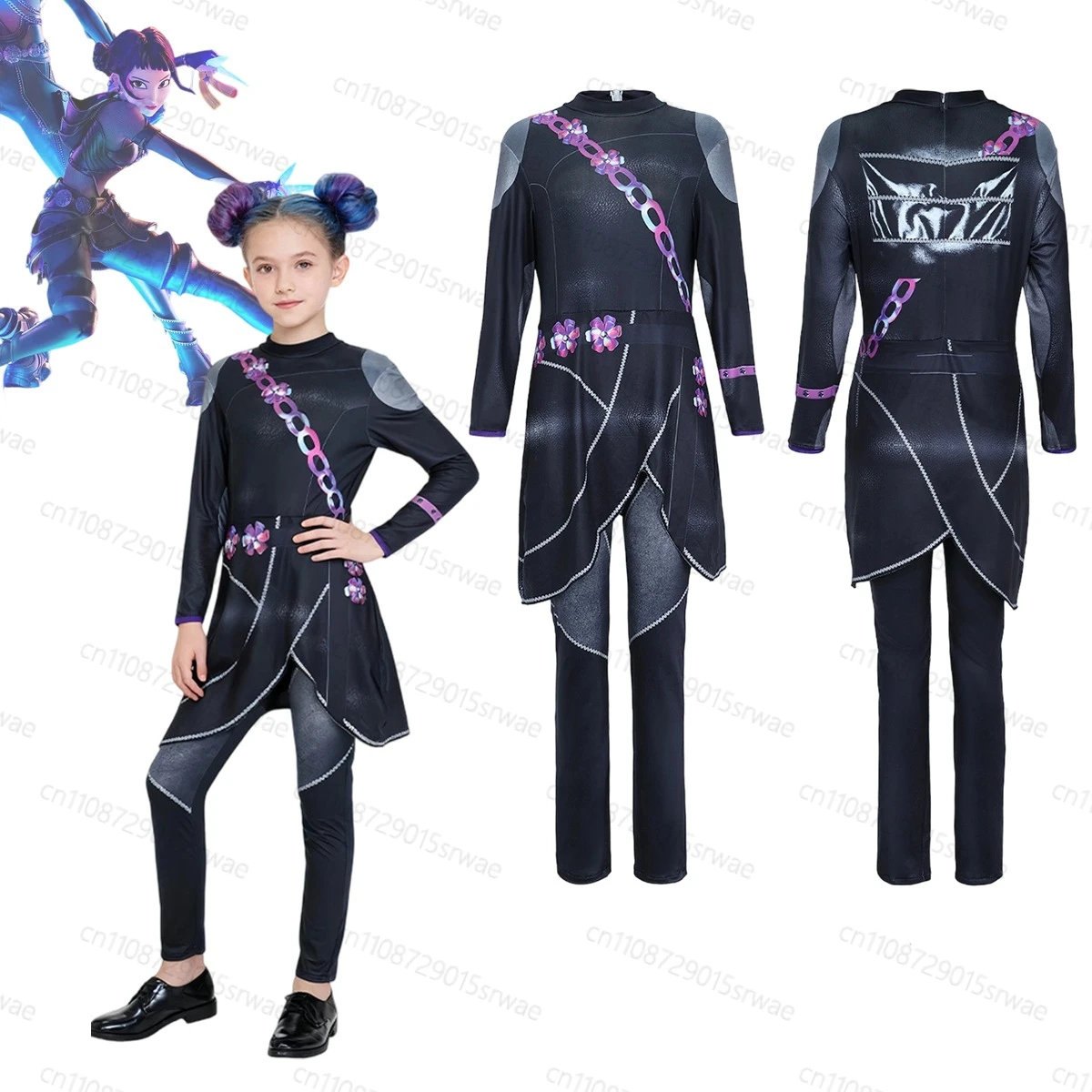 

Zoey Cosplay Costume 2025 New Kids Kpop Demons Hunters Halloween Carnival Suit Milk silk jumpsuit Suit Cosplay Costume