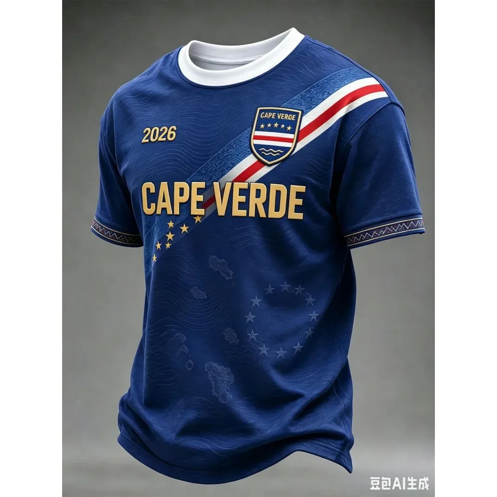 2026 Cape Verde Football Team Jersey Men Short Sleeve 3D Printed TShirt Sport Shirt Women TShirt Top Harajuku Streetwear Top