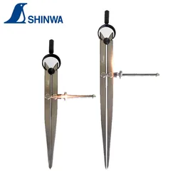 SHINWA Penguin Industrial Steel Divider with Spring Planning Wire Gauge Line Drawing Compass 15cm or 20cm 73059/73067 1PCS