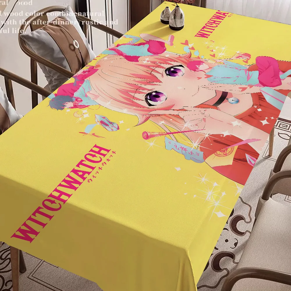 

Witch Watch Anime Tablecloth Birthday Party Wedding Christmas Table Cover Wipe Desk Cloth Decor Covers Rectangle