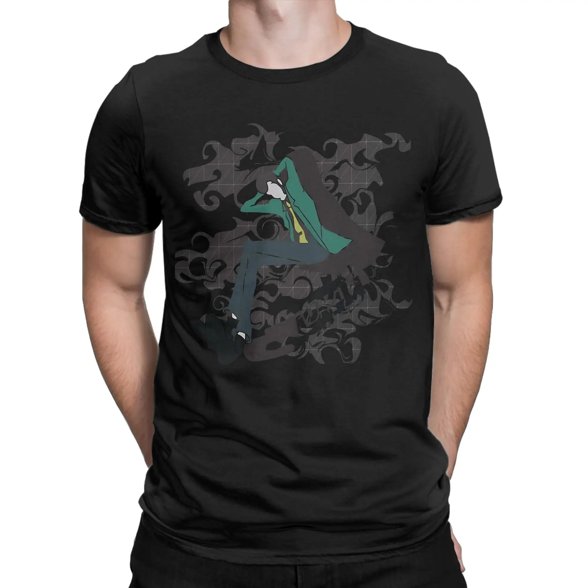Retro Compact Car Graphic  Classic Lupin the Third Graphic 100% Cotton T-Shirt Tops Tees For Men