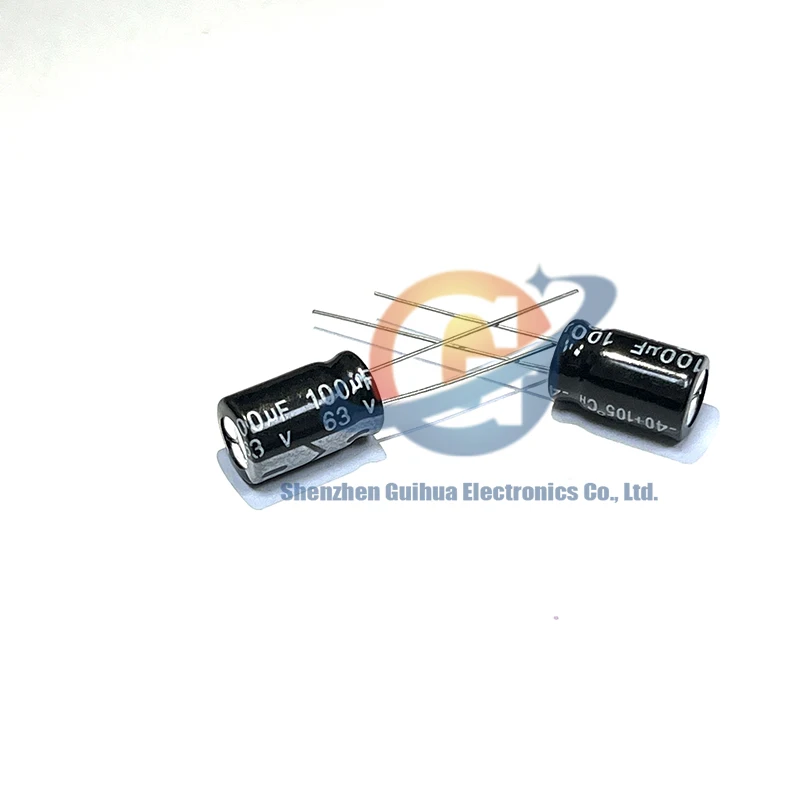 20pcs new electrolytic capacitors through-hole 63V 100UF 63V100UF volume 8*2MM 8X12