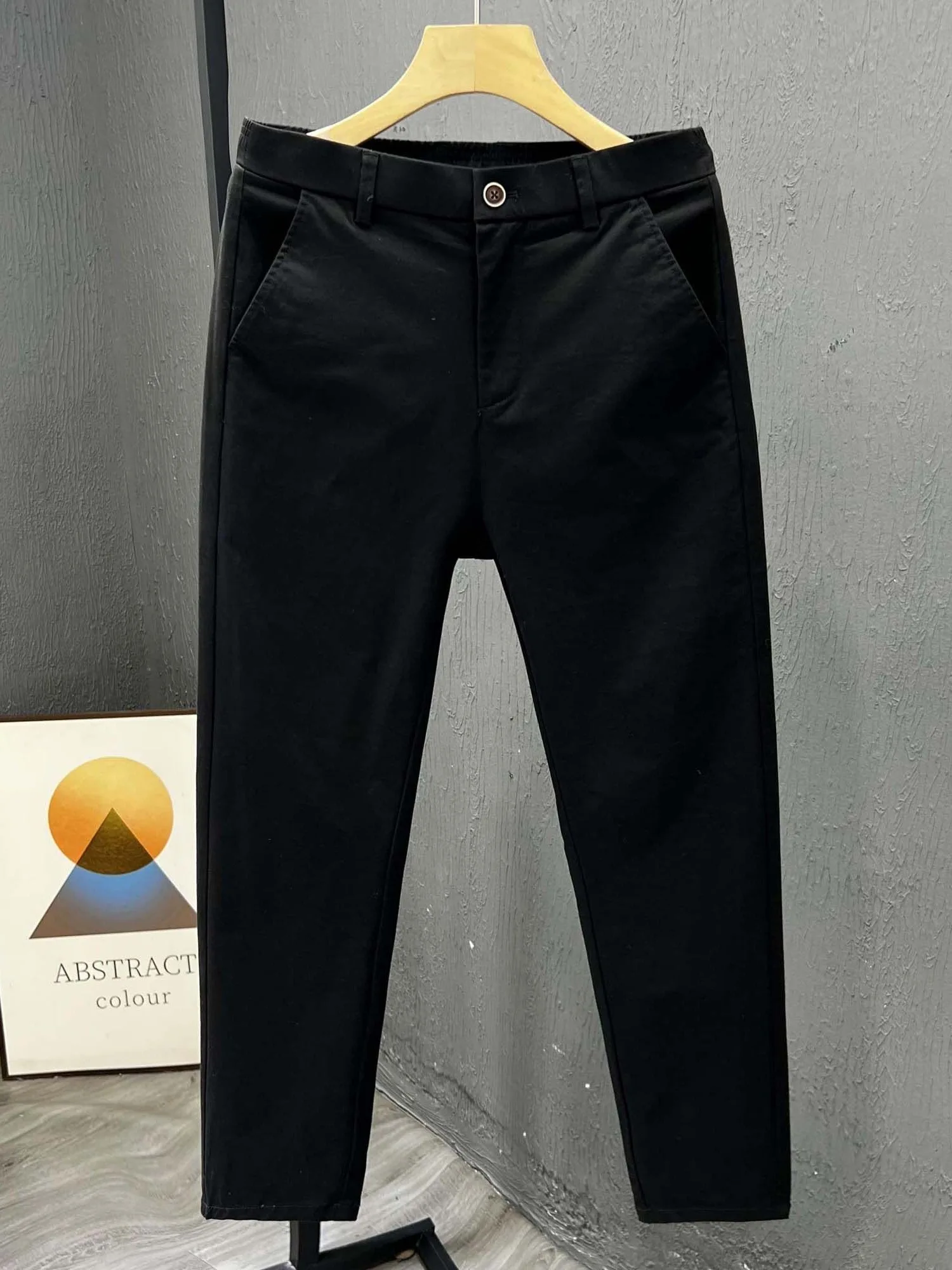 Été mince pur coton jambe droite pantalons décontractés hommes neuf points pantalons amples Version à la mode pantalons pour hommes amples pantalons kaki