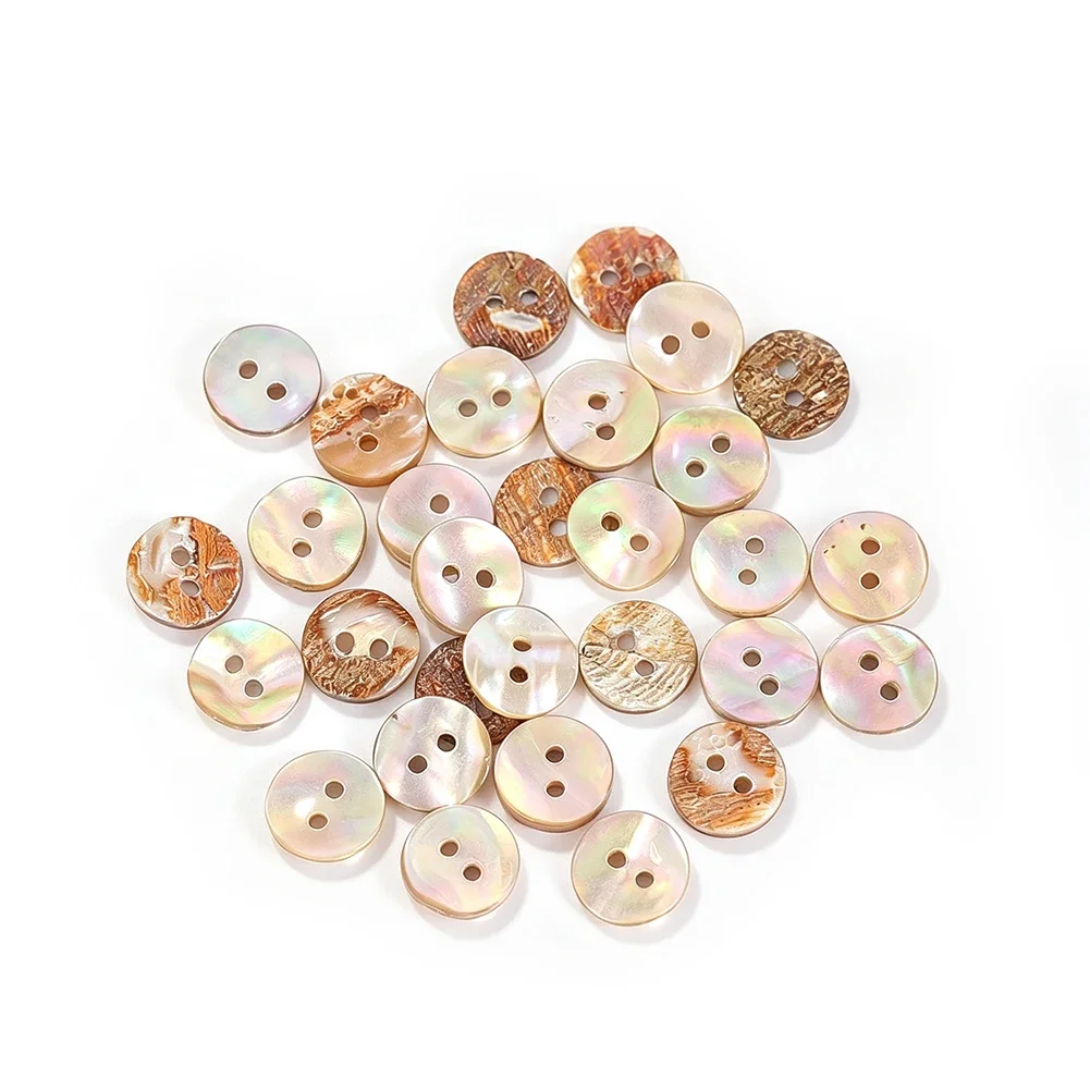 10pcs 12mm Genuine Abalone Shell Buttons Natural Mother of Pearl Iridisdent Button Clothes Sewing Craft Scrapbook Embellishment