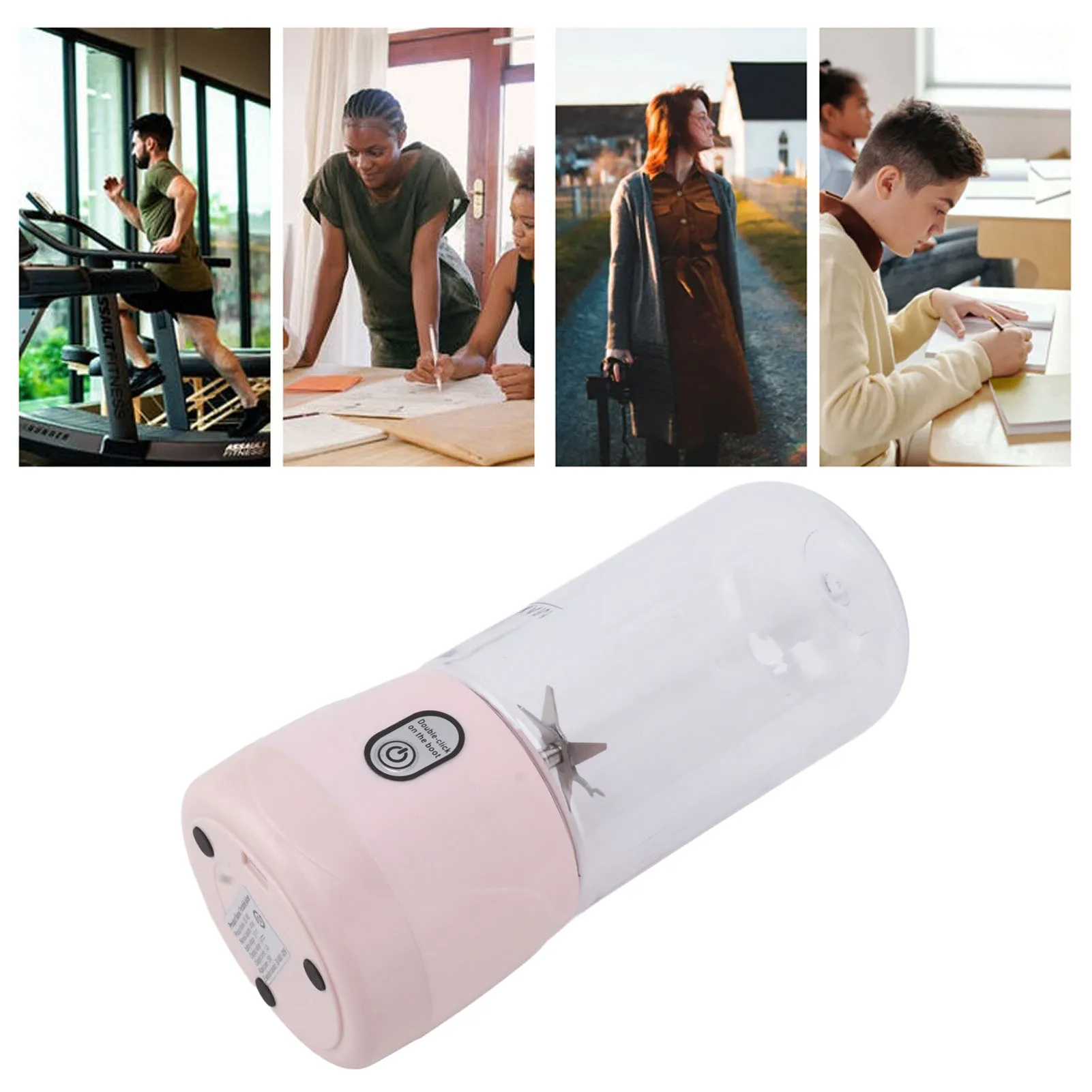 Blender Mini USB Isi Ulang 410Ml - 6 Bilah Cangkir Pembuat Jus Portabel untuk Smoothie, Shake, Perjalanan & Olahraga