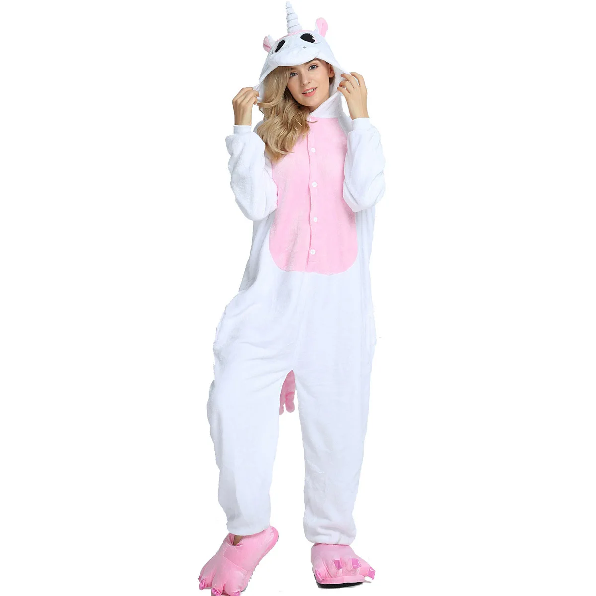 Unicorn Onesies Kigurumi Flannel Cartoon Pajamas Women Animal Pyjamas Homewear Christmas Halloween Party Anime Cosplay Costumes