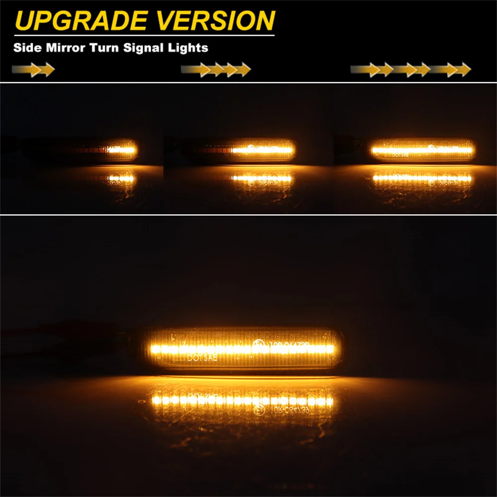 BMW 3シリーズ 323ci 325ci 328ci 330ci E46 323i 328i用 ダイナミックアンバーLEDフロントサイドマーカーインジケーターライト ウインカーランプ