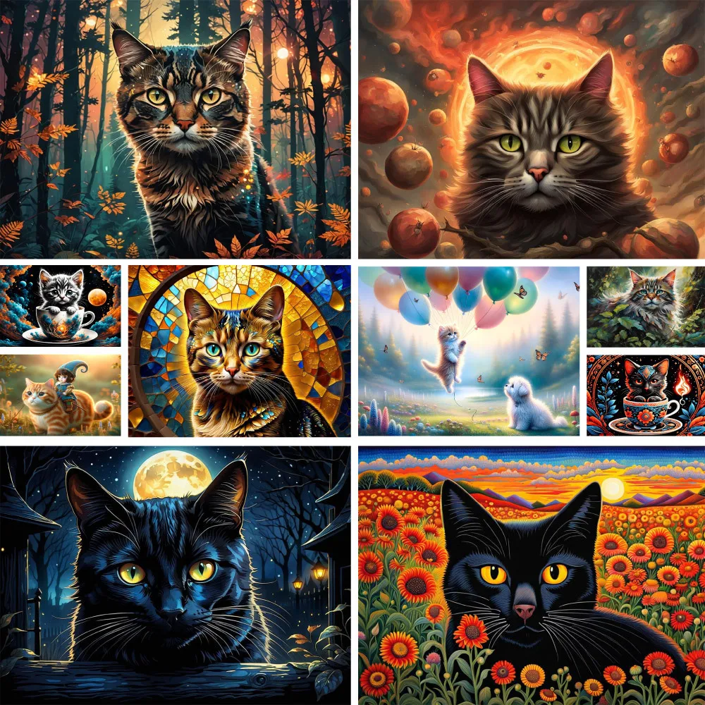 

Animal Pet Cat Printed 11CT Cross-Stitch Set Embroidery DMC Threads Painting Handicraft Hobby Craft Stamped Promotions Design