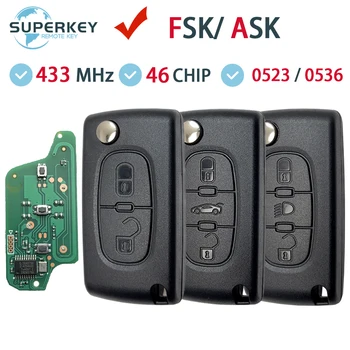 Peugeot 207 307 308 407 607 807 Citroen C2 C3 C4 C5 C6 Xsara Berlingo Çevirme Uzaktan Araba Anahtarı HU83 VA2 0536 0523 ASK FSK