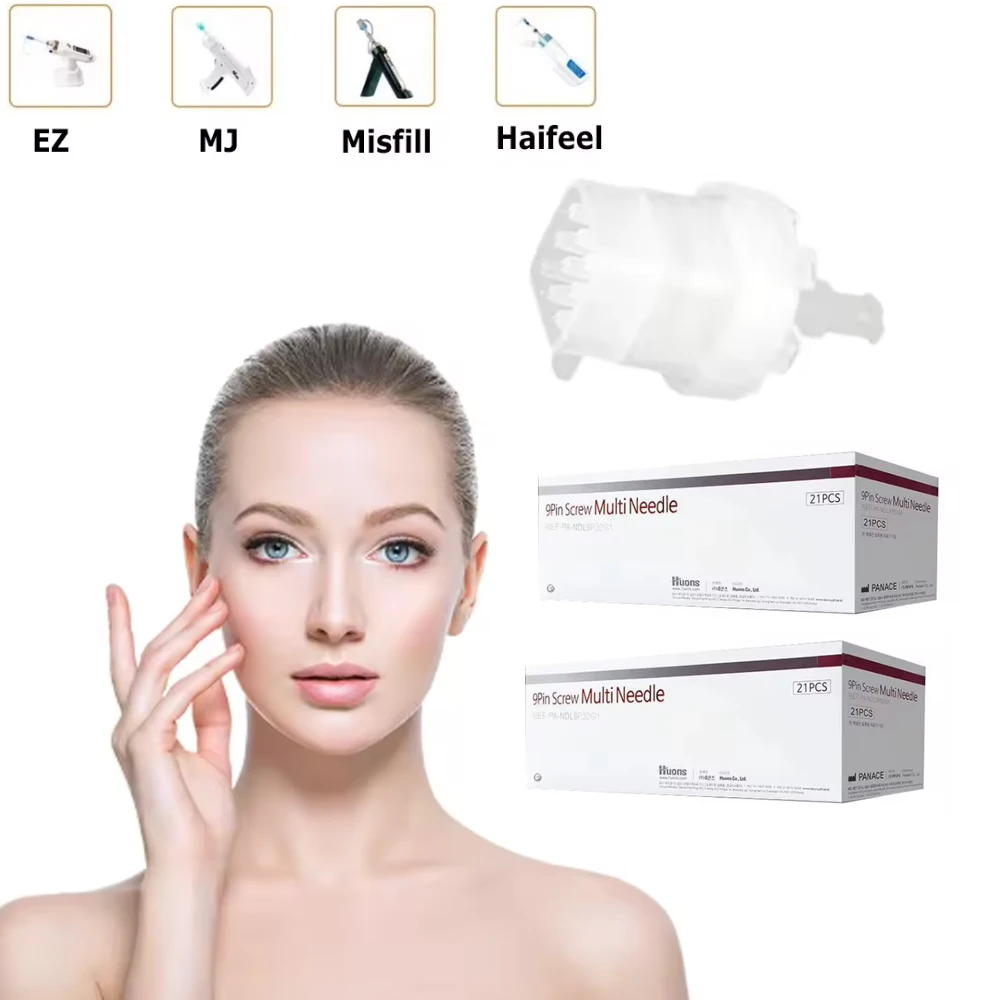 32g-1box-21pcs-korea-syringe-connector-screw-multi-9pin-independent-packaging-blunt-cannula