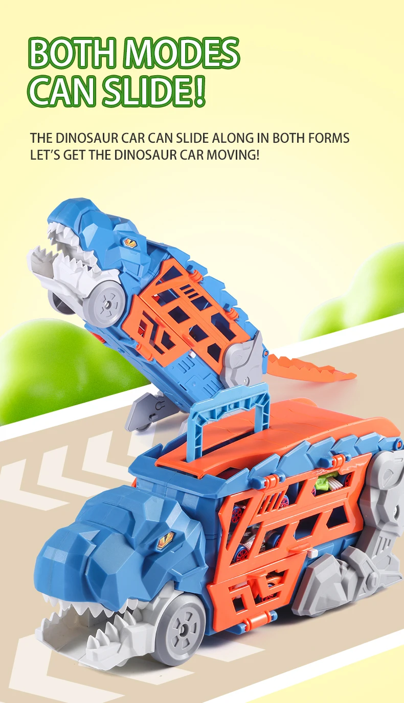 Dinosaurier-Morphing-Rennstrecken-Auswurfauto-Spielzeug, Legierungsauto-Modell, Jungen-Morphing-Gleit-Auswurf-Transport-Puzzle, Geburtstagsgeschenk – Detail 6