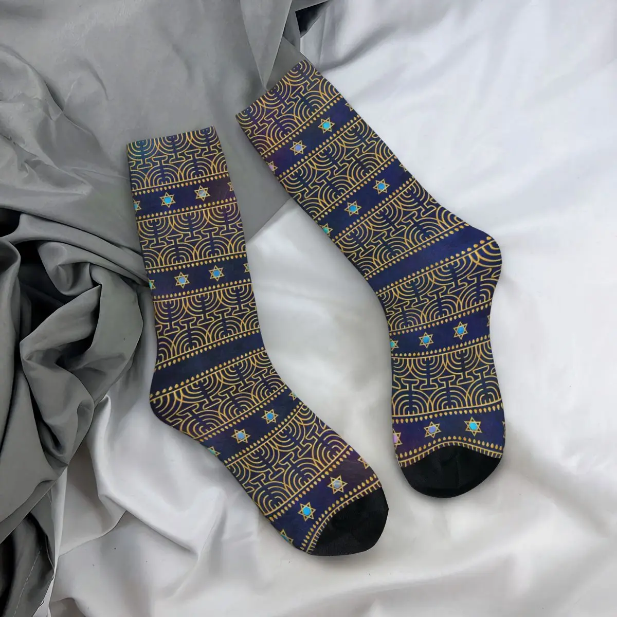 Hanukkah Pattern Men Women Socks,Motion Beautiful printing Suitable for all seasons Dressing Gifts