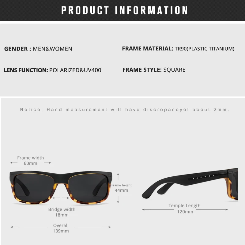 Kaenon Unisex Medium Sunglasses Polarized Glasses Lenses Durable TR90 Frame Fashionable Eyewear for Men And Women