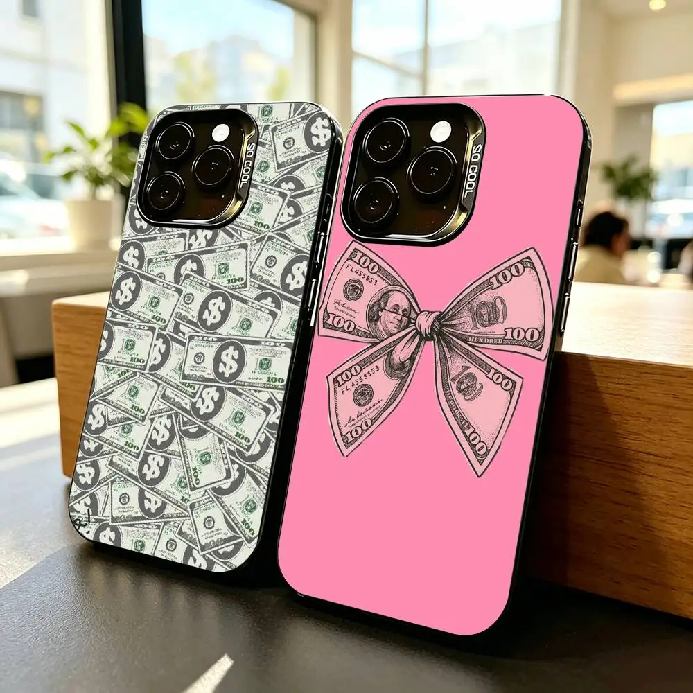 

Trendy-y Money Skeleton Hand Matte Phone Case For iPhone 17,16,15,14,13,12Plus,Pro Max,XS,Colorful Silver Phone case Funda Cover