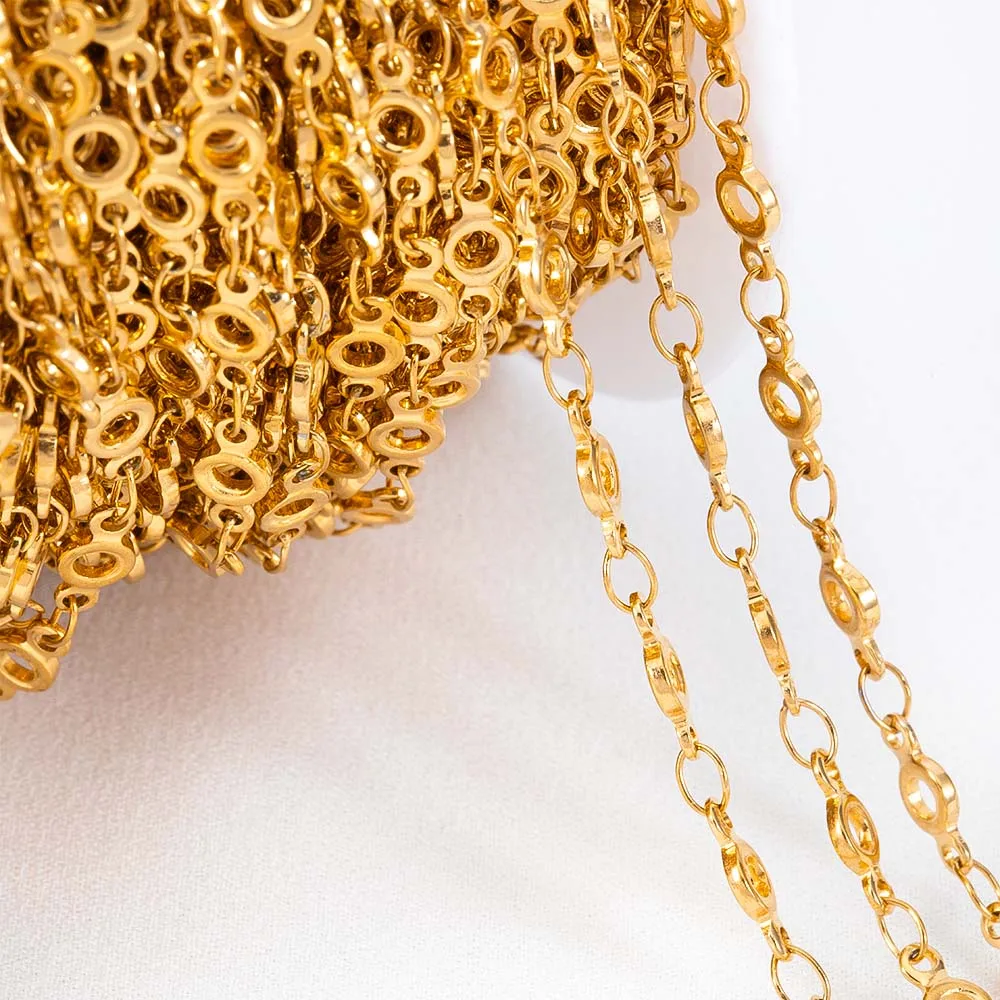 1Meter Stainless Steel 3mm Thick Link Chains Hanging 2.5mm Bead for DIY Men Necklace Bracelet Bag Chain Jewelry Making Wholesale image 3