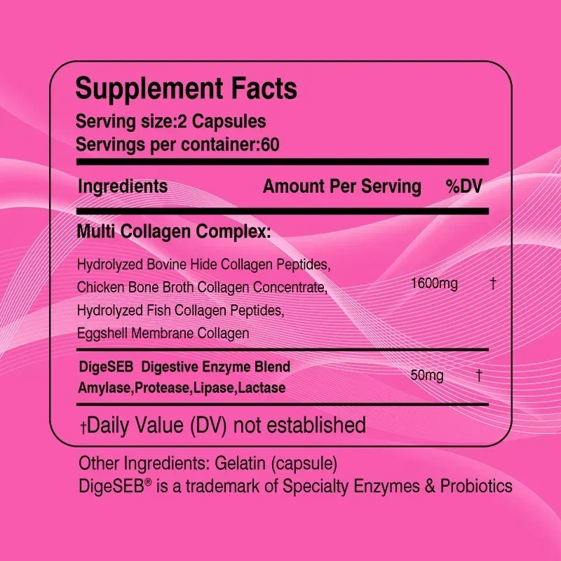 Capsule complesse di collagene: supportano la salute delle articolazioni, della pelle, delle ossa e digestive, assorbono ed efficientemente e mantiene la salute generale