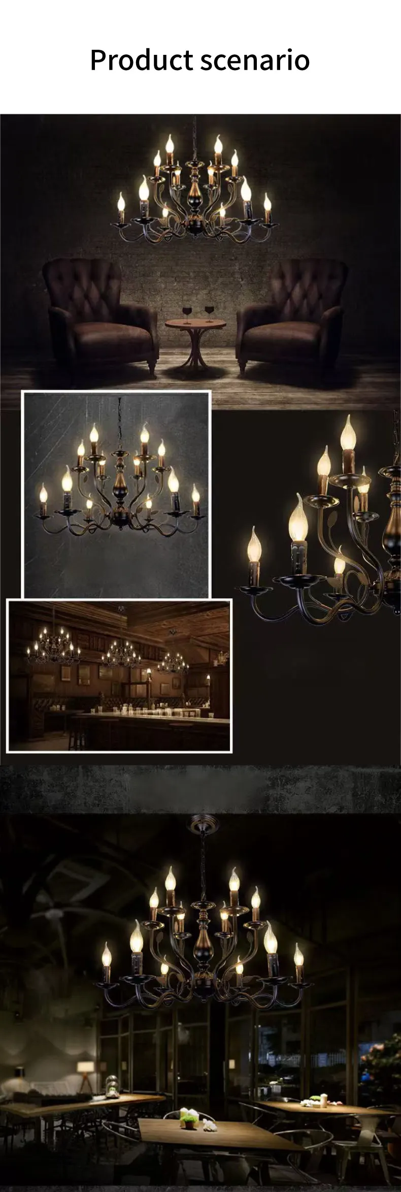 American Retro Cafe Pendant Light Dining Room Black Metal