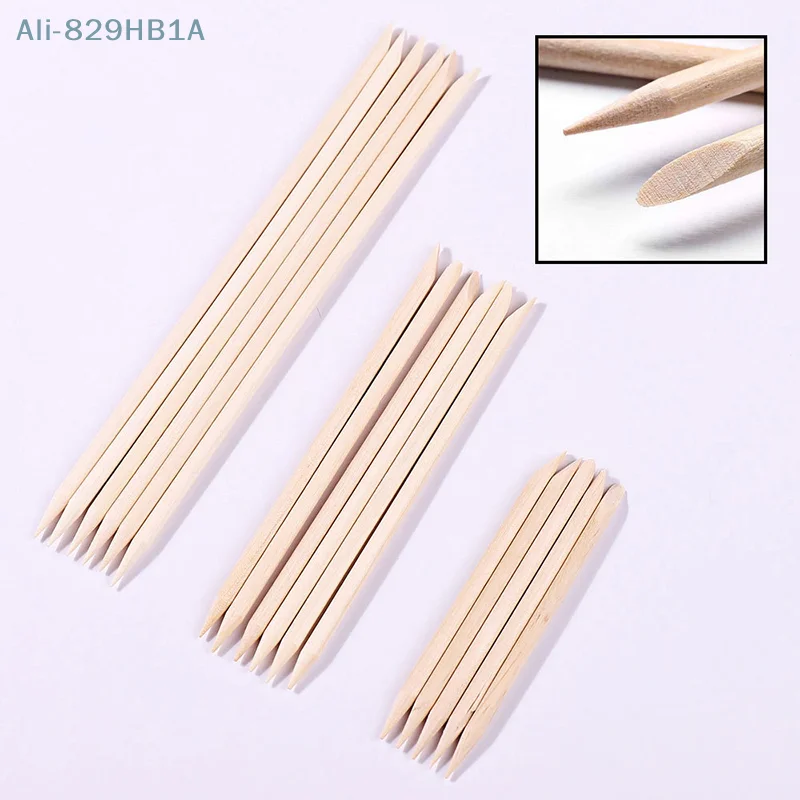 Empurrador de cutícula de madeira para nail art, 100pcs, nail art ferramentas, unha polonês removedor, unha polonês removedor