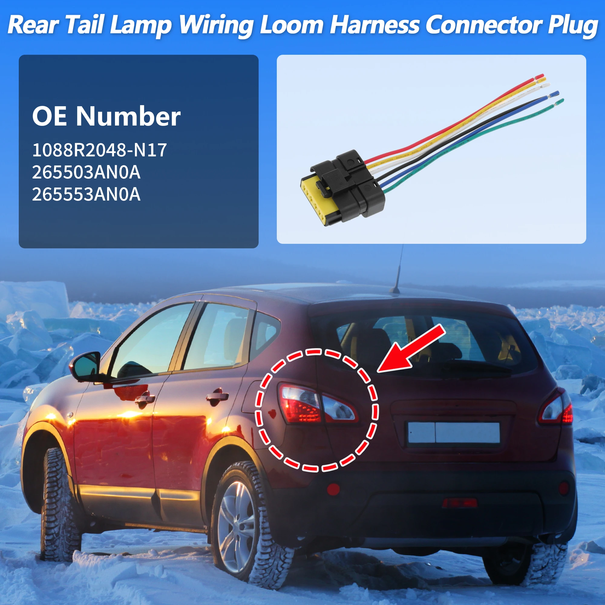 

UXCELL No.265503AN0A Rear Tail Light Harness for Nissan Sunny 2012-2019