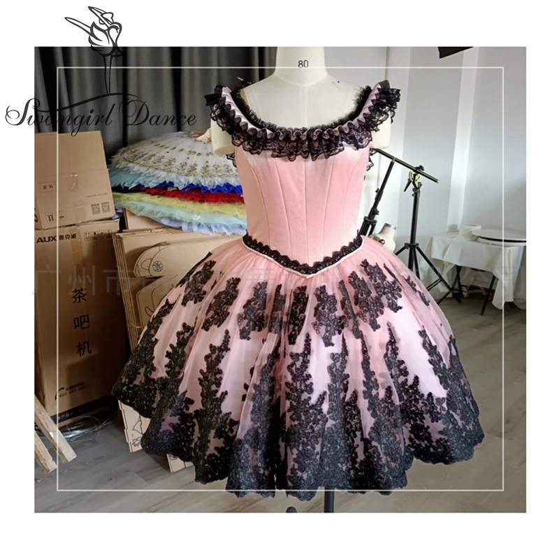 Child La fille mCustom Made Flesh Pink Professional Ballet Costume Girls Dance Competition Romantic Tutu Dress BT4064