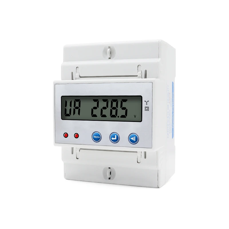 Three Phase Multifunctional Energy Meter V A HZ RS485 4P Electronic Watt Power Consumption Energy Meter LCD