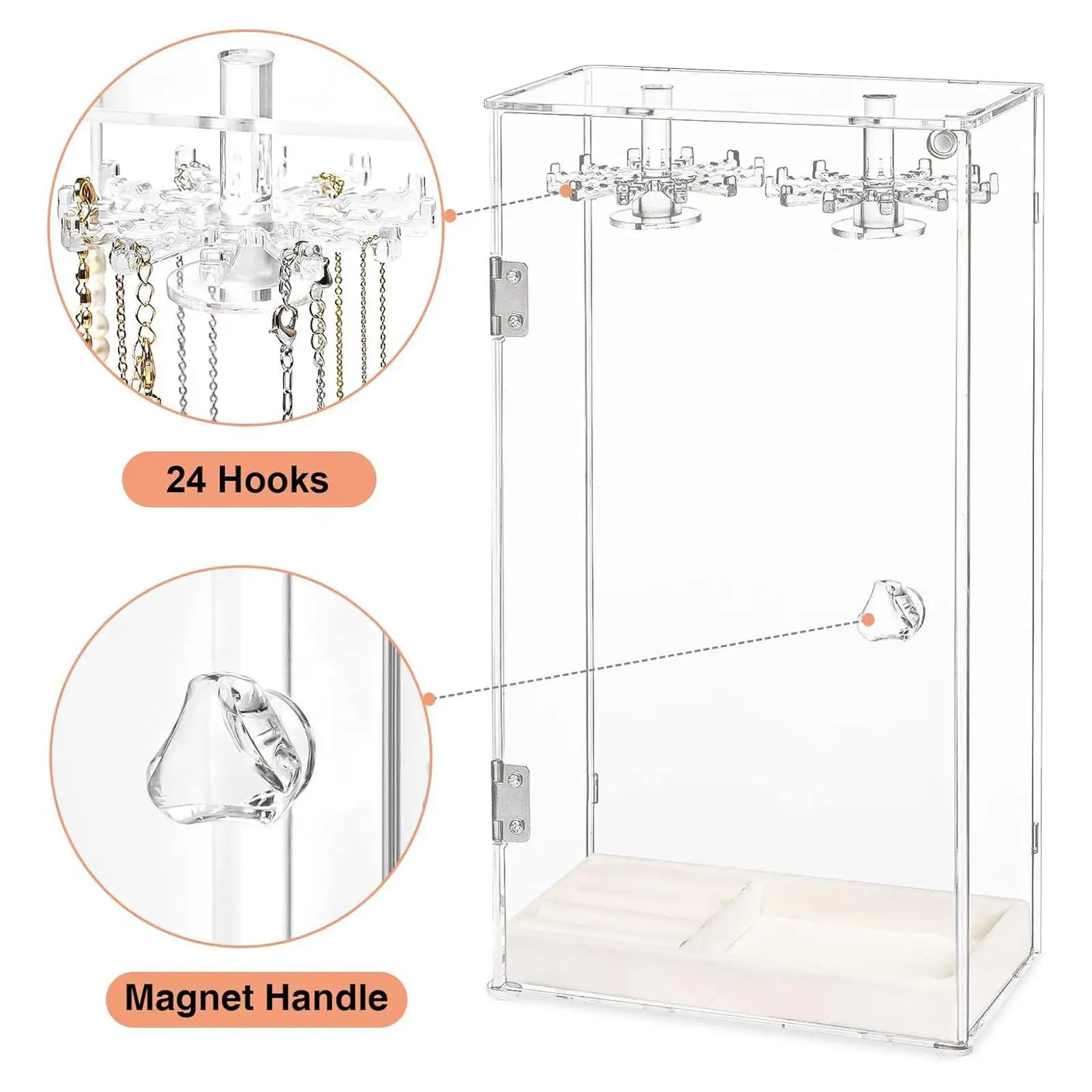 

Держатель для ювелирных изделий, акриловый держатель для ожерелья для дома, ванной комнаты, туалетного столика в общежитии