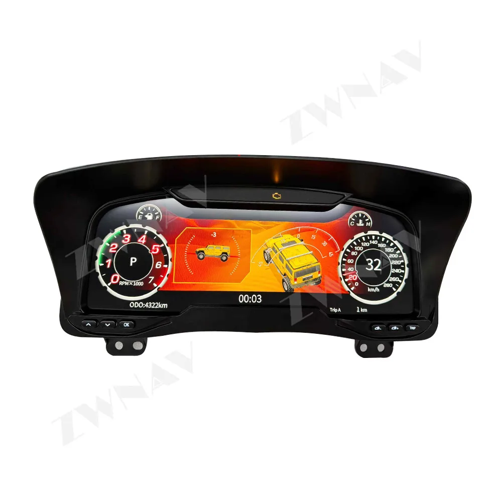 تصميم جديد لوحة القيادة العنقودية ل هامر H3 2005-2010 LCD لوحة أدوات عرض افتراضي قمرة القيادة عداد السرعة الافتراضي لوحة القيادة #1