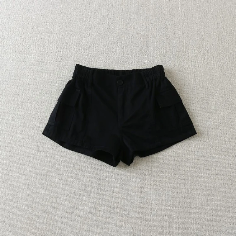 Summer Elastic Waist All-match Loose Street Casual Hot Shorts Solid Simplicity Fashion A-line Shorts Trend Vintage Women Clothes