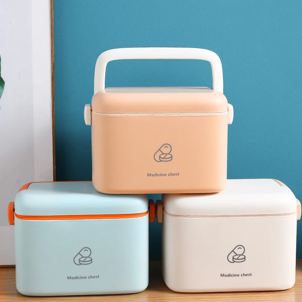 

1Pcs Medicine Box Multi-Layer Design Portable Storage Case Durable PP Material for Home Office Trip Sundries Container