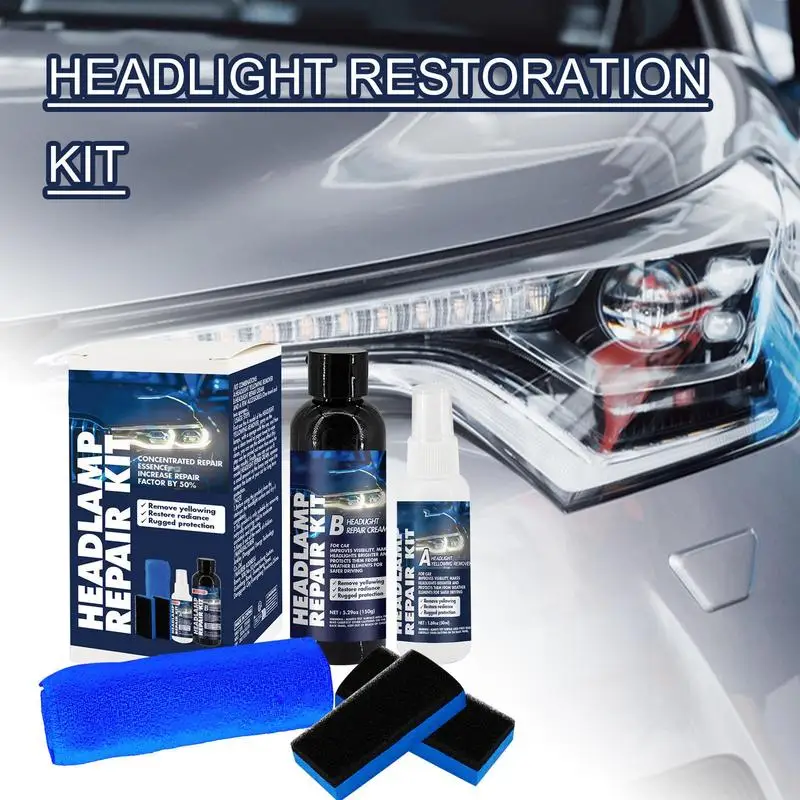 

Heavy Duty Headlight Restoration Kit Car Detailing Kit Long-Lasting Headlight Coating And Cleaning Solution For Car Headlight