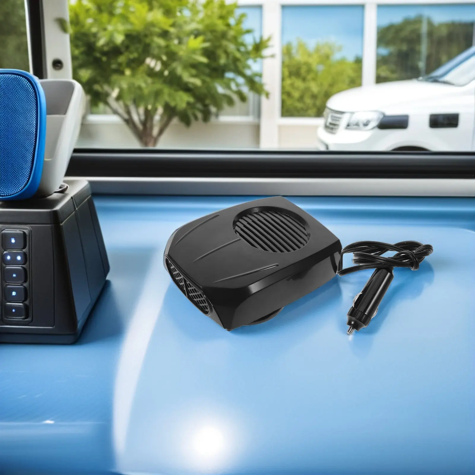 Universal Plug in Car Heater Compact Dash Mounted Windshield Warmer Portable Small Space Heater for Automobile Interior Winter