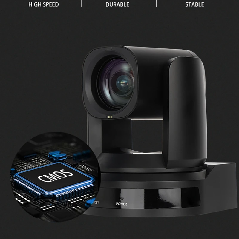 NDI Live Streaming Camera com USB 3.0 compatível e saídas IP, Broadcasting PTZ Camera, 12X Zoom