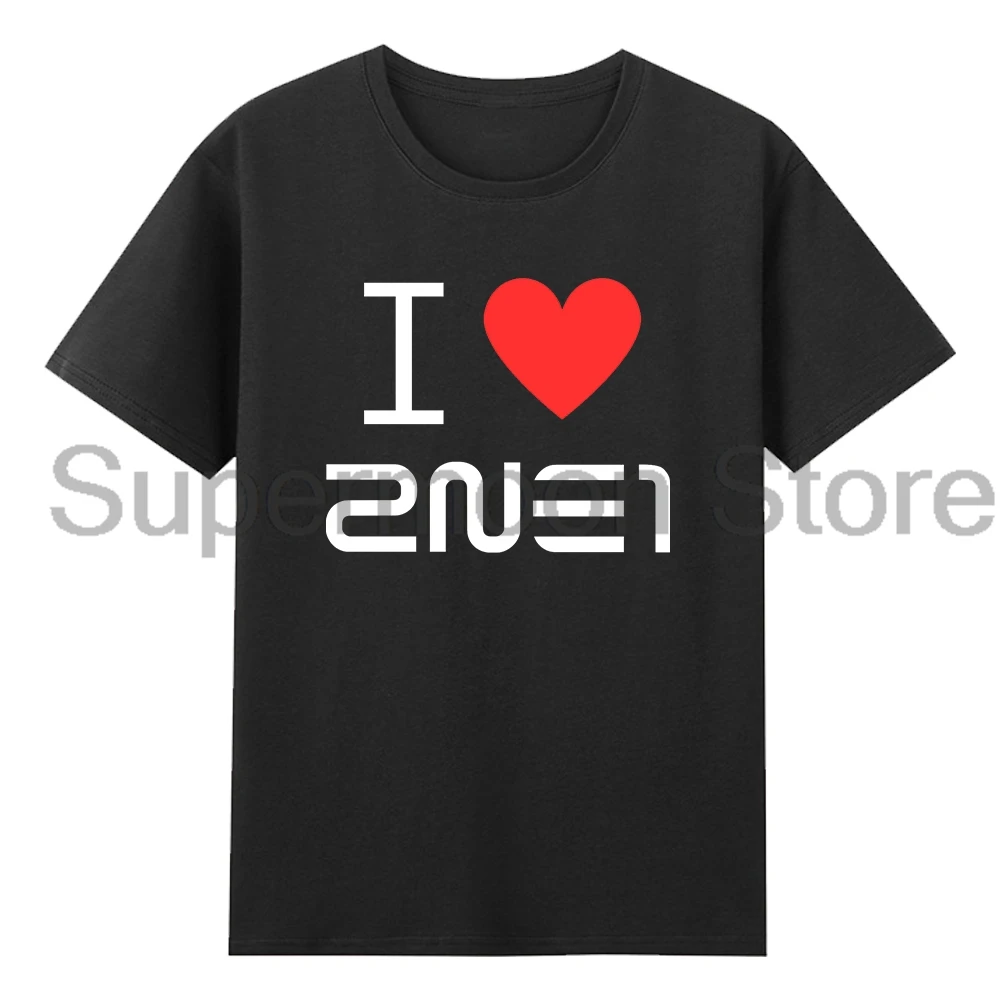 I Love 2NE1 Merch Welcome Back 2024 T-shirt Unisex Crewneck Short Sleeve Cotton Tee Men Women Streetwear Tops Kpop Clothes