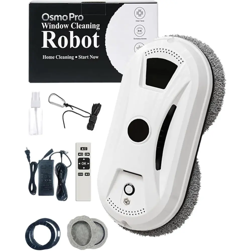 

Automatic Window Cleaning Robot, Robot Window Cleaner with AI Intelligent Positioning & Edge Detection & Powerful Suction, Anti-