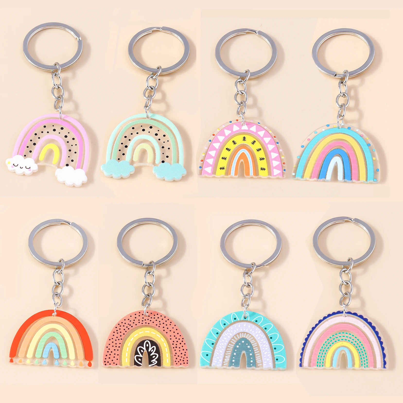 

Aihua 25 colors Acrylic Colorful Rainbow Keychain for Women Fashion Handbag Car Key Keyrings Chains Lesbian Gay Jewelry Gifts