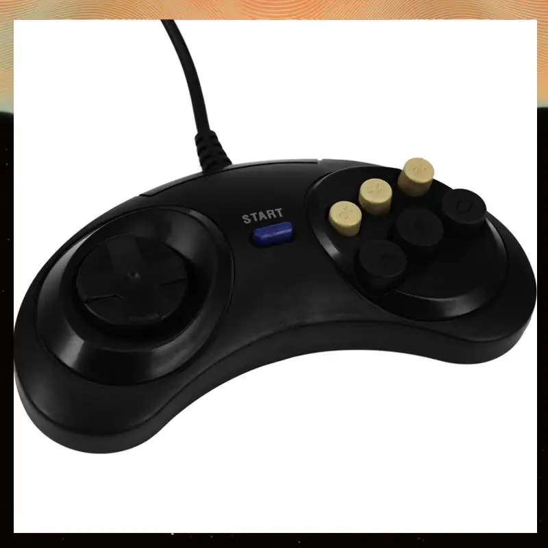 

10X Classic Retro 6 Buttons Wired Handle Game Controller Gamepad Joystick Joypad For Sega Md2 Pc Mac Mega-Y05A