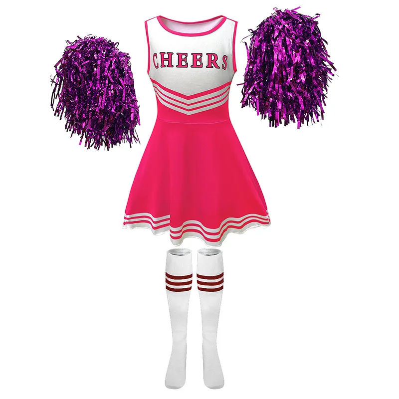  Cheerleading Uniform Set Children's Sportswear Football Babes Dress Performance Costume Five Colors Skirt Outfit