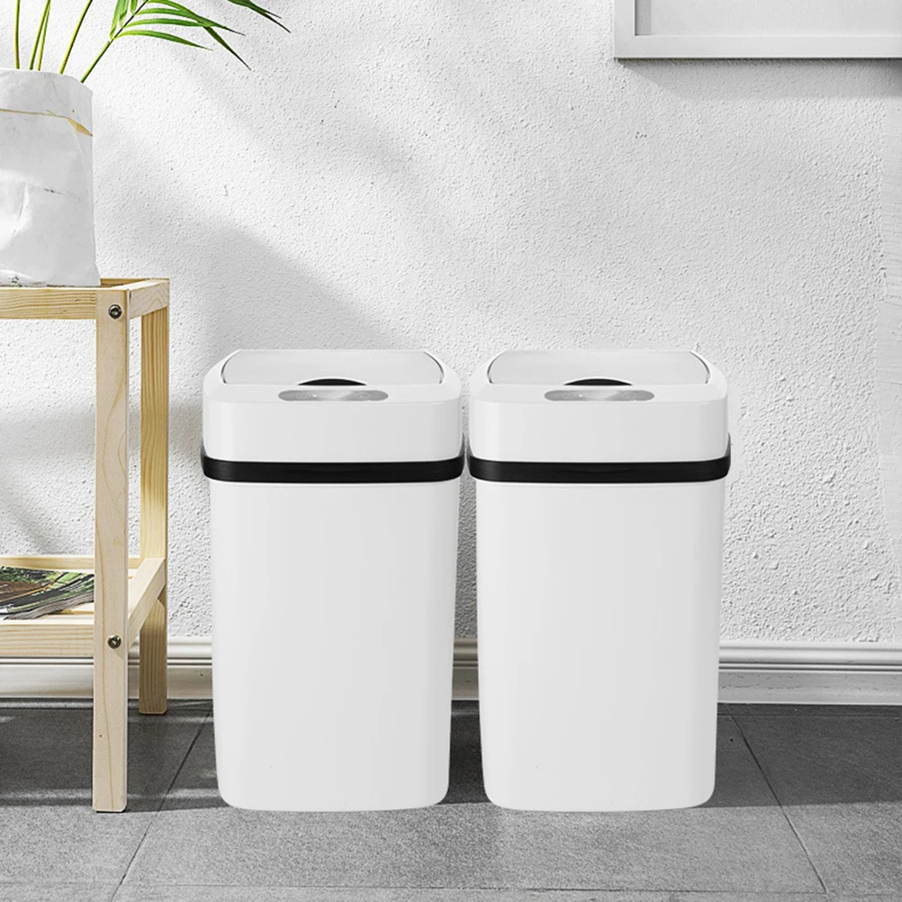 

1pc Smart Induction Trash Can Automatic Sensor Garbage Bin Hands-Free Open Close Eco-Friendly Energy-Saving Silent 2Aa Batteries