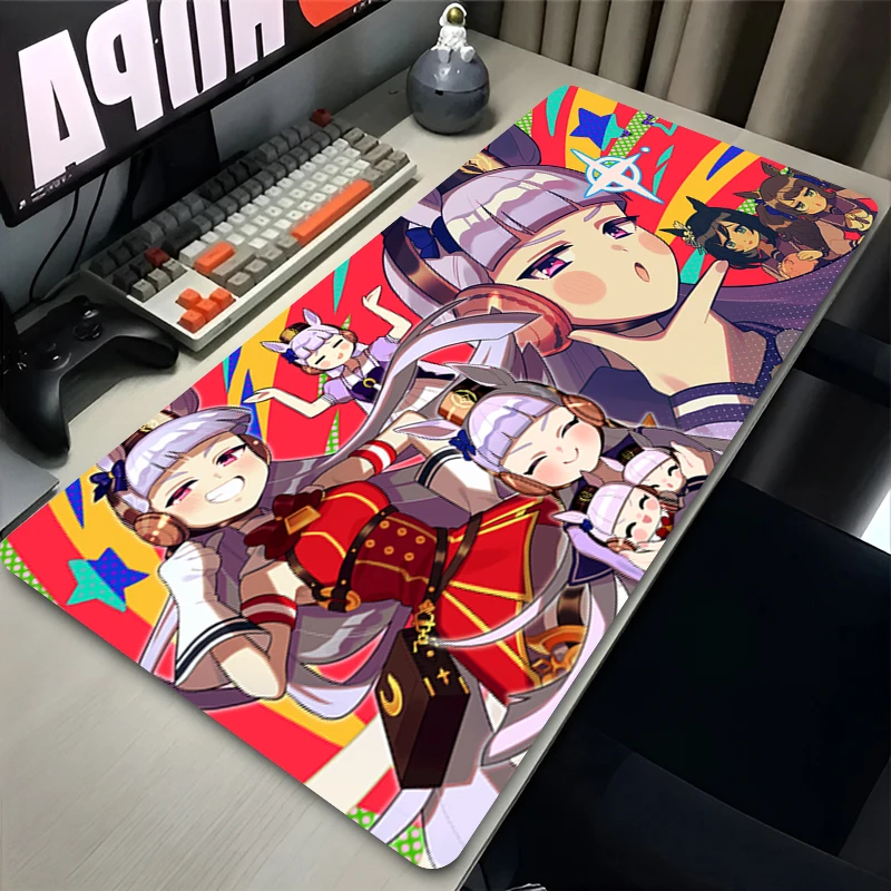 Mouse Pad Gaming Umamusume Gold Ship Mouse Mat Laptop Office Desk Mat PC Gaming Accessories Rubber Lock Edge Keyboard Pad