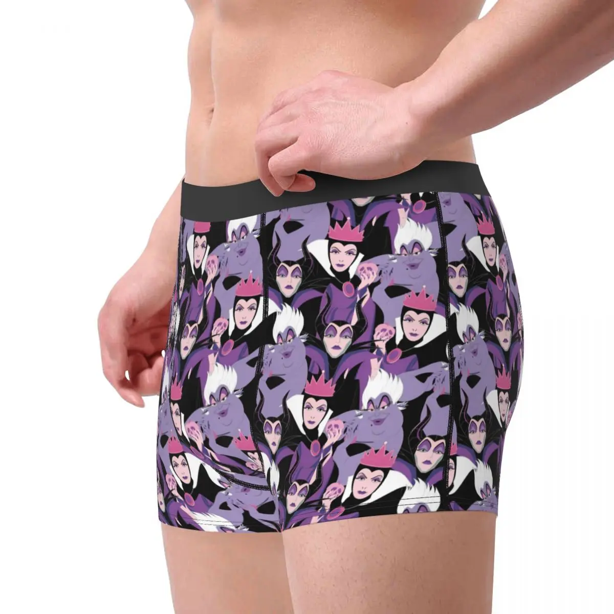 Villains Cartoon Queen Movie Men Underwear Evil Maleficent Boxer Briefs Shorts Panties Hot Polyester Underpants Male Plus Size