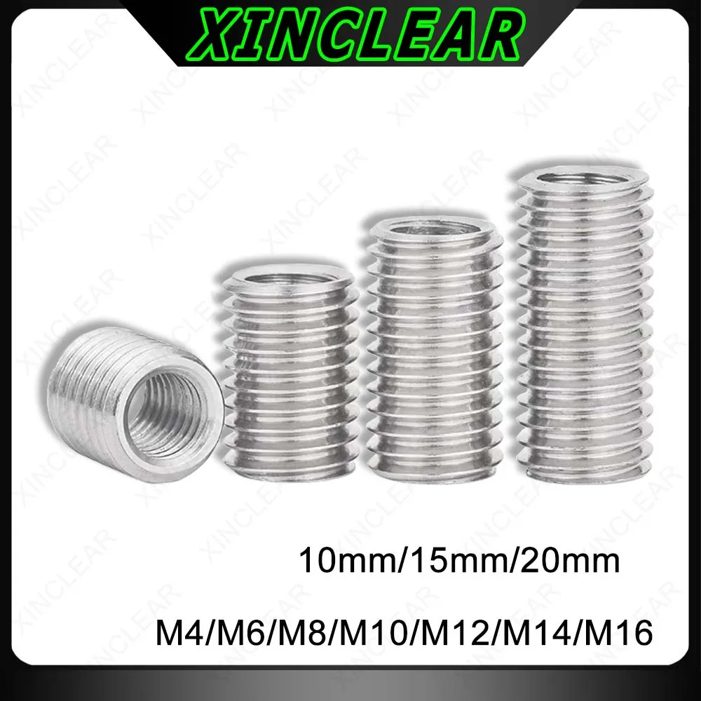 M4 M6 M8 M10 M12 M14 M16 304 Stainless Steel Inside Outside Thread Adapter Screw Sheath Thread Insert Sleeve Conversion Nuts