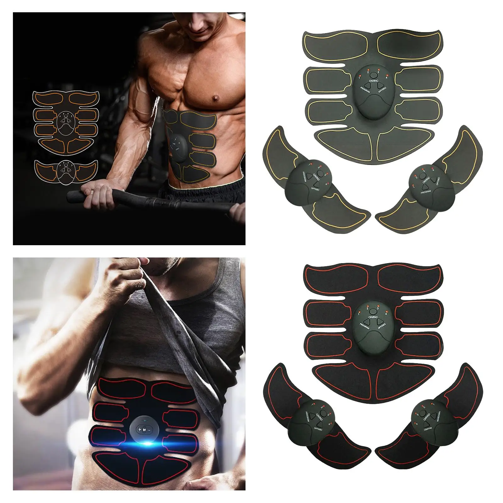 

Abs Stimulator Muscle Toner Abdomen Arm Exercise Abs Stimulating Belt Gear