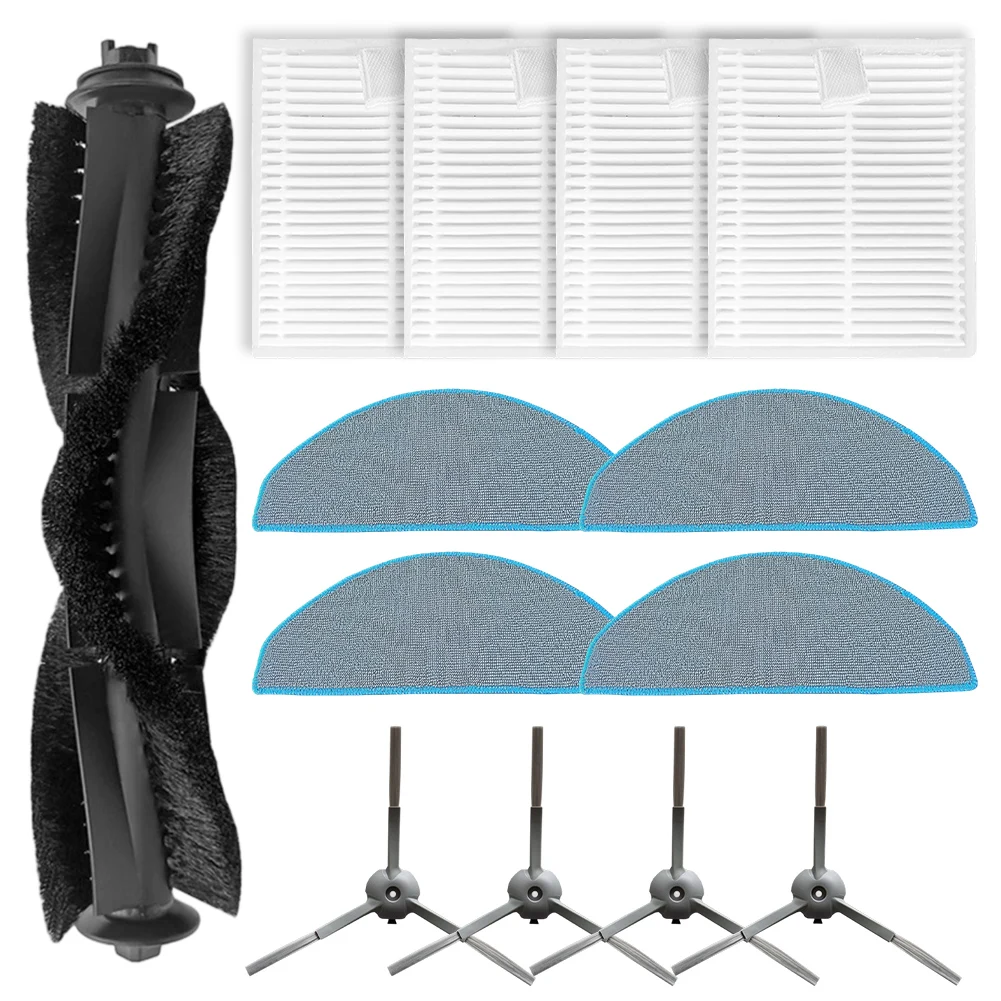 

1 Set Main Side Brush Filter Mop Cloth Kit Replacement Parts For Vyzzle D10 For ILIFE V20 For Laresar-L10 / For Lydsto R1D Edge