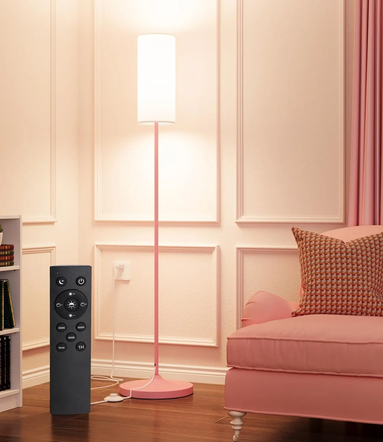 

Dimmable LED Floor Lamp with Remote & Timer, Adjustable Color Temperature for Living Room, Bedroom, Office