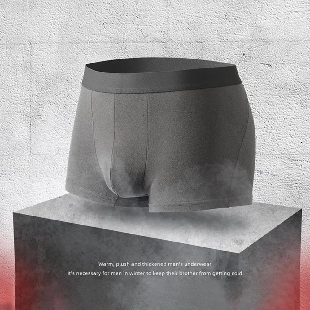 Boxers elásticos respiráveis para homens, boxers antiderrapantes, cuecas soltas, roupa diária, manter aquecido, U convexo, inverno